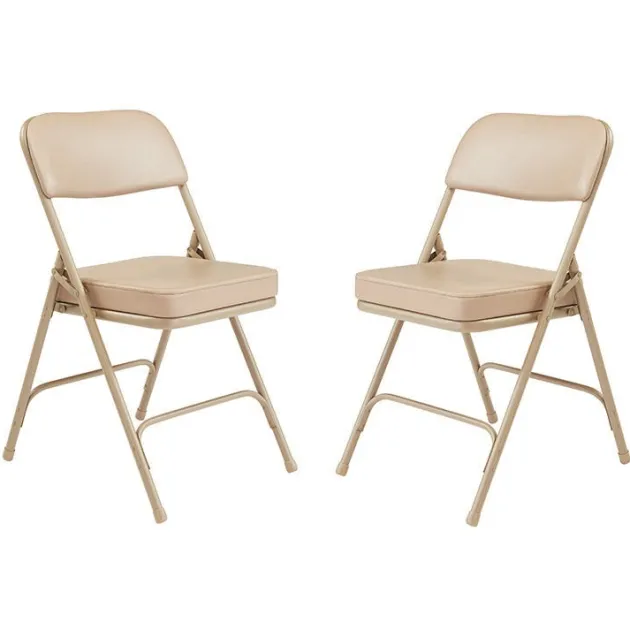 Padded Vinyl Folding Chairs Model 3200 (2 Pack)