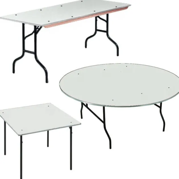 Padded Vinyl Top Steel Edge Plywood Folding Tables by Midwest