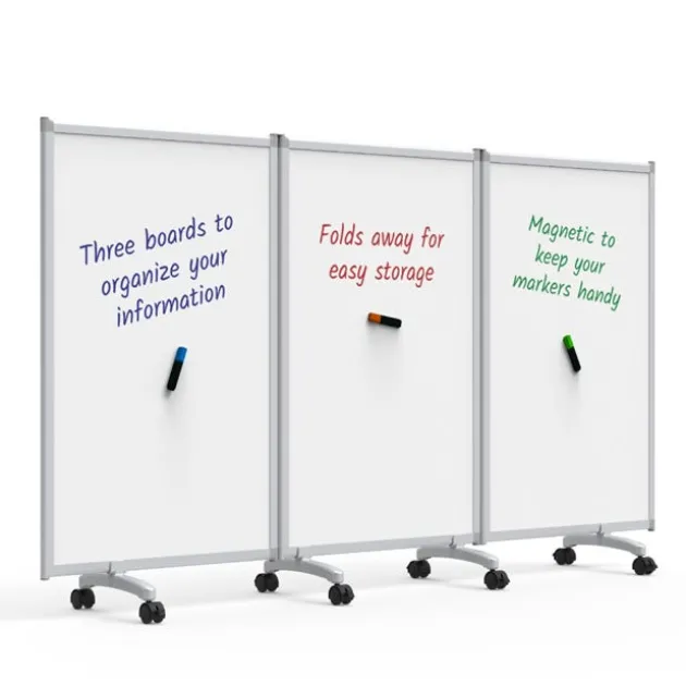 3-Panel Mobile Magnetic Whiteboard Room Divider
