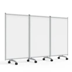 3-Panel Mobile Magnetic Whiteboard Room Divider