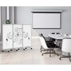 3-Panel Mobile Magnetic Whiteboard Room Divider