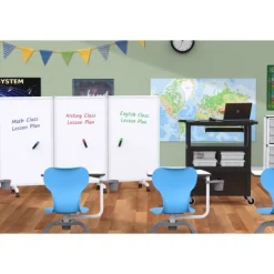 3-Panel Mobile Magnetic Whiteboard Room Divider
