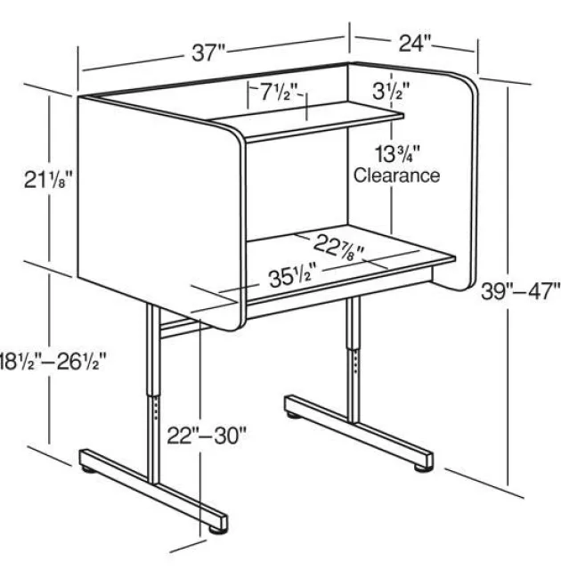 Pedestal Base Carrel