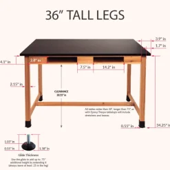Phenolic Resin Science Lab Table w/ Book Compartments (72'' x 30'')
