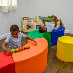 5-Piece Curve Seating Kids Ottoman Set