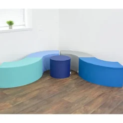 5-Piece Curve Seating Kids Ottoman Set