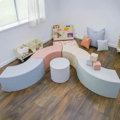 5-Piece Curve Seating Kids Ottoman Set