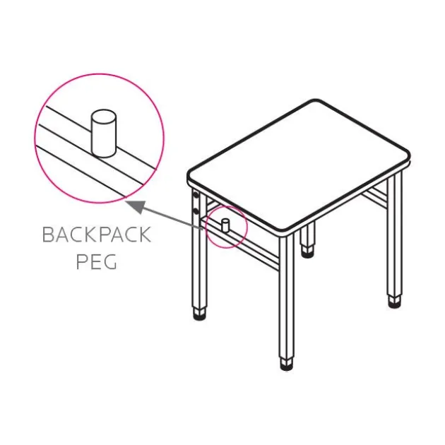 Planner Height-Adjustable Student Desk with Hard Plastic Top - 27"W x 20"D