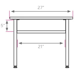 Planner Height-Adjustable Student Desk with Hard Plastic Top - 27