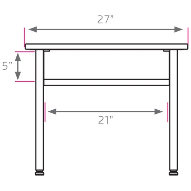 Planner Height-Adjustable Student Desk with Hard Plastic Top - 27"W x 20"D