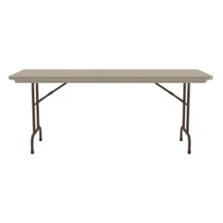 Plastic Resin Folding Table & 8 Chairs Package in Mocha Granite (30''x96