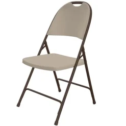 Plastic Resin Folding Table & 8 Chairs Package in Mocha Granite (30''x72