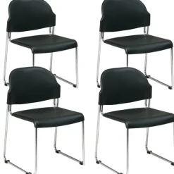 Plastic Seat and Back Stack Chair- Set of 4