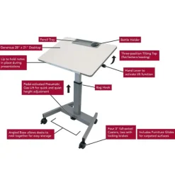 Pneumatic Adjustable Height Flip-Top Student Desk