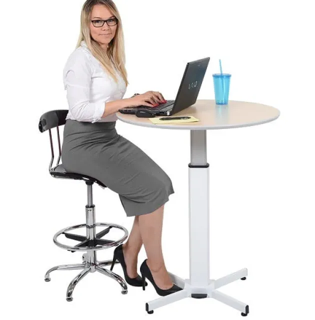 Pneumatic Height Adjustable Round Table