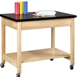 Portable Demo Table with Shelf Storage