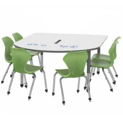Premier Dry Erase Multimedia Table and Apex Stack Chair Package