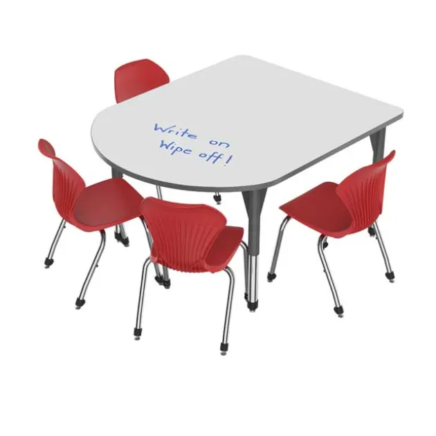Premier Dry Erase Multimedia Table and Apex Stack Chair Package