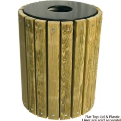 Pressure Treated Round Outdoor Trash Receptacle