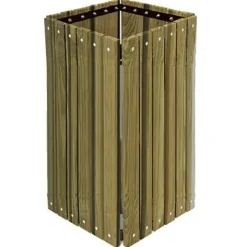 Pressure Treated Square Outdoor Trash Receptacle