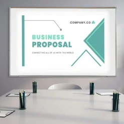 Proma Projection Porcelain Whiteboard with Map Rail by Ghent