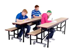 Quick Ship All-in-One Mobile Cafeteria Convertible Bench Table