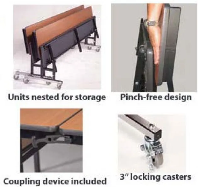 Quick Ship All-in-One Mobile Cafeteria Convertible Bench Table