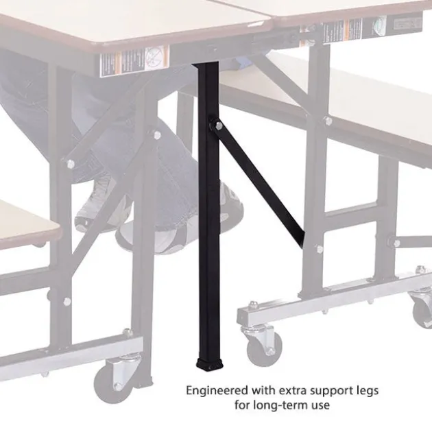 Quick Ship All-in-One Mobile Cafeteria Convertible Bench Table