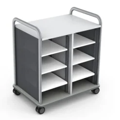 Quick Ship Crossfit Mobile Double Storage Cart (30"H w/ Shelves)
