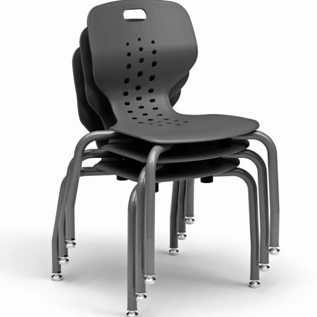 Quick Ship Emoji 4-Leg School Stack Chair (18'' H - 5th-Adult)