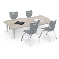 Quick Ship Hierarchy Creator Rectangle Table & Chair Package Set – 58"W x 31"D Table with Four 12"H Chairs