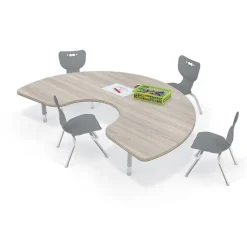 Quick Ship Hierarchy Kidney Table & Chair Package Set – 72"W x 48"D Table with Four 12"H Chairs