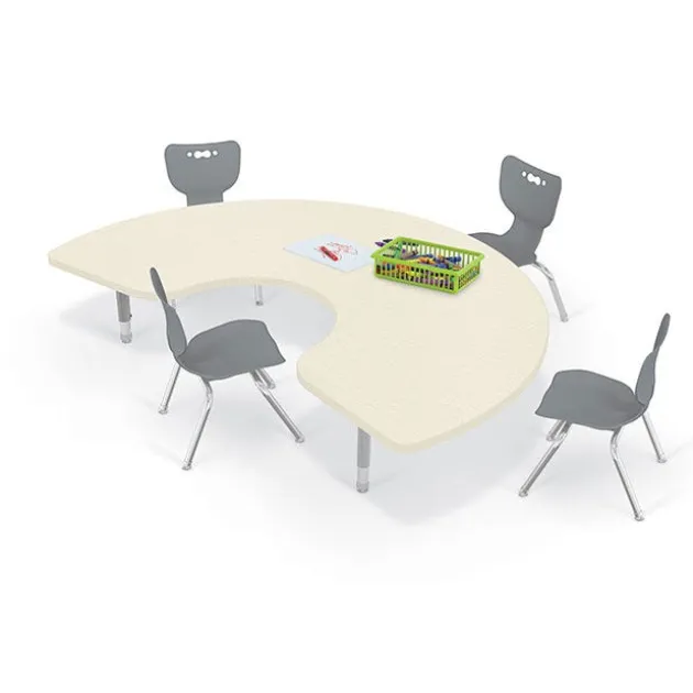 Quick Ship Hierarchy Kidney Table & Chair Package Set – 72"W x 48"D Table with Four 12"H Chairs