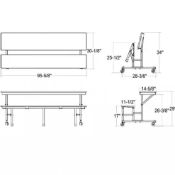 Quick Ship 34M Convertible Bench Table