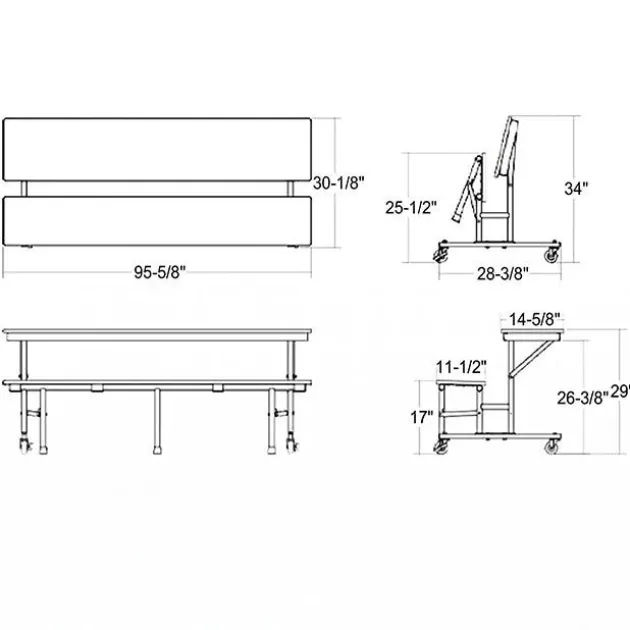 Quick Ship 34M Convertible Bench Table