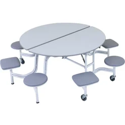 Quick Ship Mobile Stool Cafeteria Table w/ Round Top