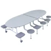 Quick Ship Mobile Stool Cafeteria Table w/ Elliptical Top