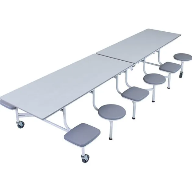Quick Ship Mobile Stool Cafeteria Table w/ Rectangle Top