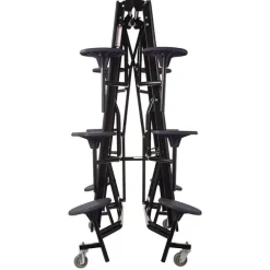 Quick Ship Mobile Stool Cafeteria Table w/ MDF Top, ProtectEdge & Powder Coat Frame