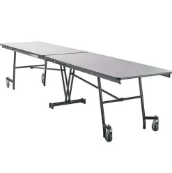 Quick Ship 12' Rectangle Mobile Table with MDF Core and Protect Edge - Black Frame