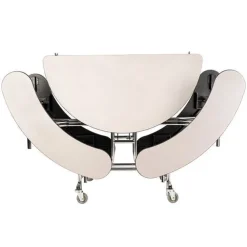 Quick Ship 60'' Round Mobile Bench Cafeteria Table w/ MDF Top, ProtectEdge & Chrome Frame