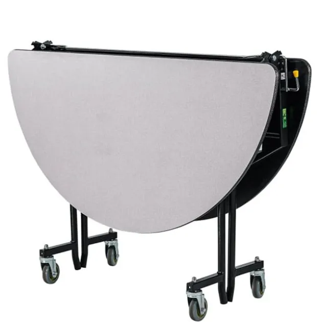 Quick Ship 60'' Round Mobile Table with MDF Core and Protect Edge - Black Frame