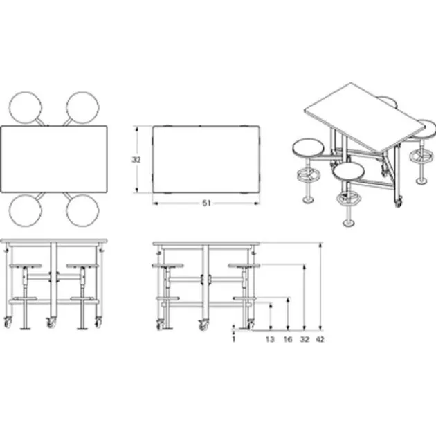 Rally Multi-Purpose Cafe Table