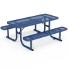 Rectangle Expanded Metal Outdoor Bench with Back