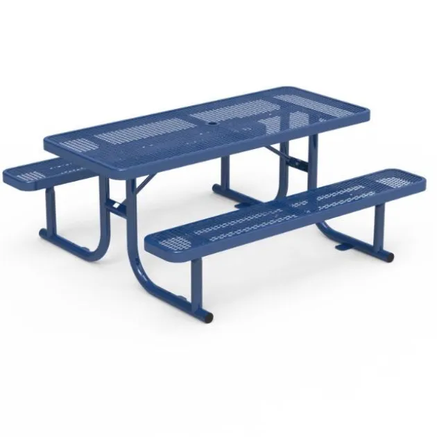 Rectangle Expanded Metal Outdoor Bench with Back
