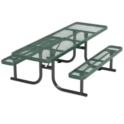Rectangle Expanded Metal Outdoor Bench with Back