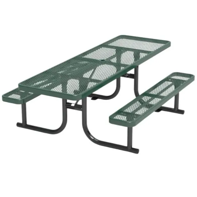 Rectangle Expanded Metal Outdoor Bench with Back