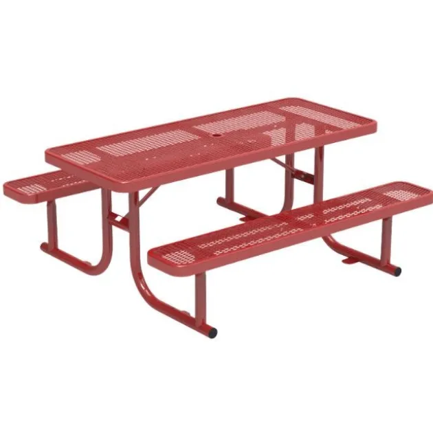 Rectangle Expanded Metal Outdoor Bench with Back