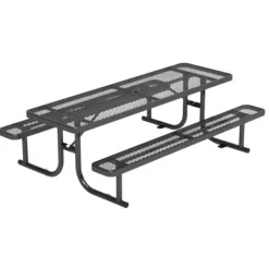 Rectangle Expanded Metal Outdoor Bench with Back
