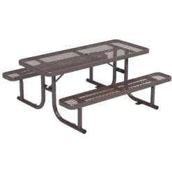 Rectangle Expanded Metal Outdoor Bench with Back